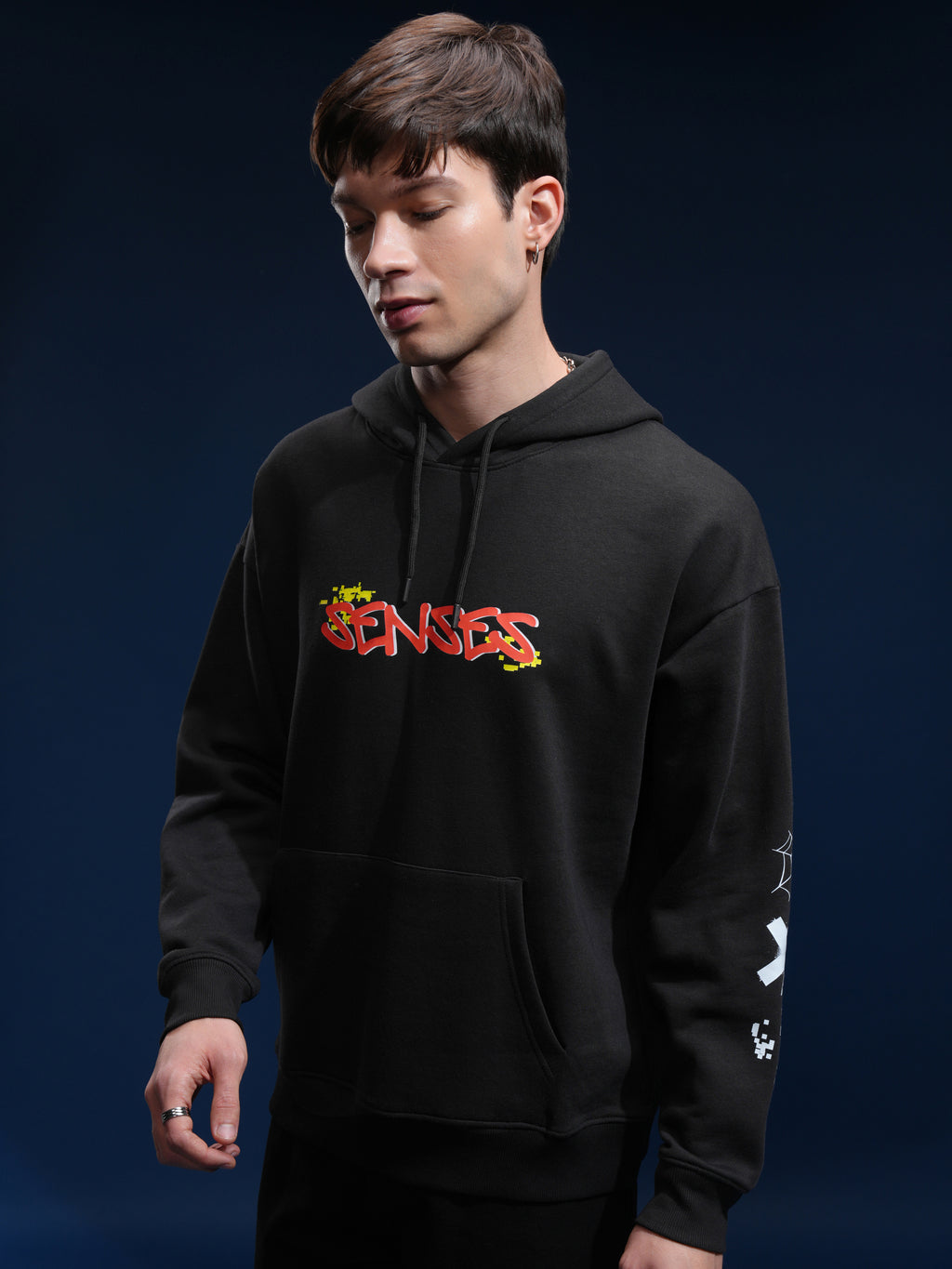 Marvel By Highlander Men Black Spider-Man Hooded Pullover Sweatshirt - Black - Image 4