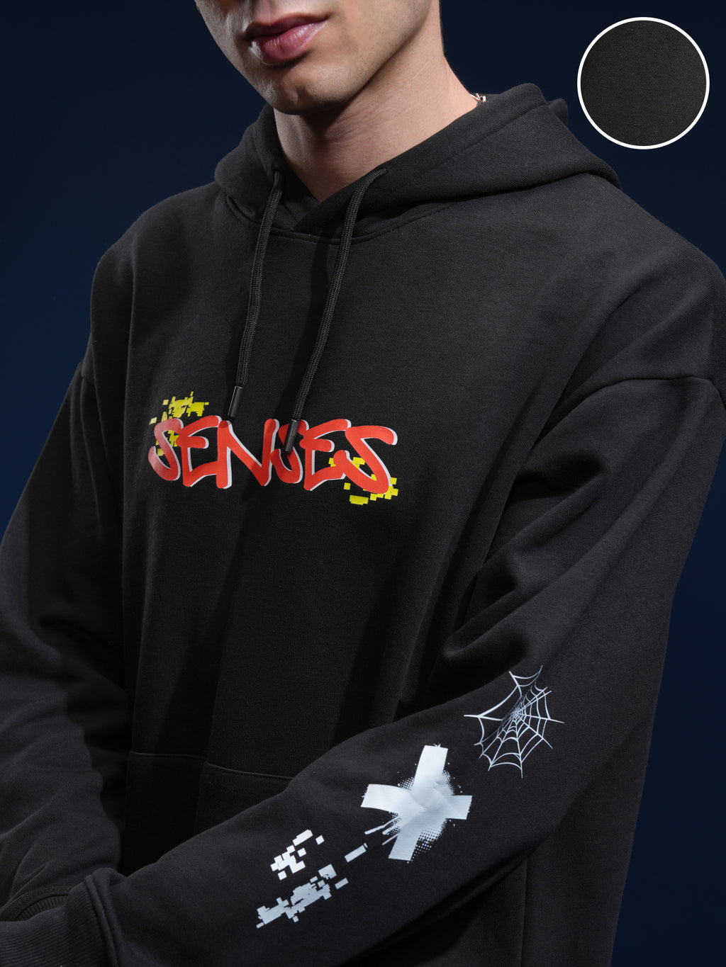 Marvel By Highlander Men Black Spider-Man Hooded Pullover Sweatshirt - Black - Image 5