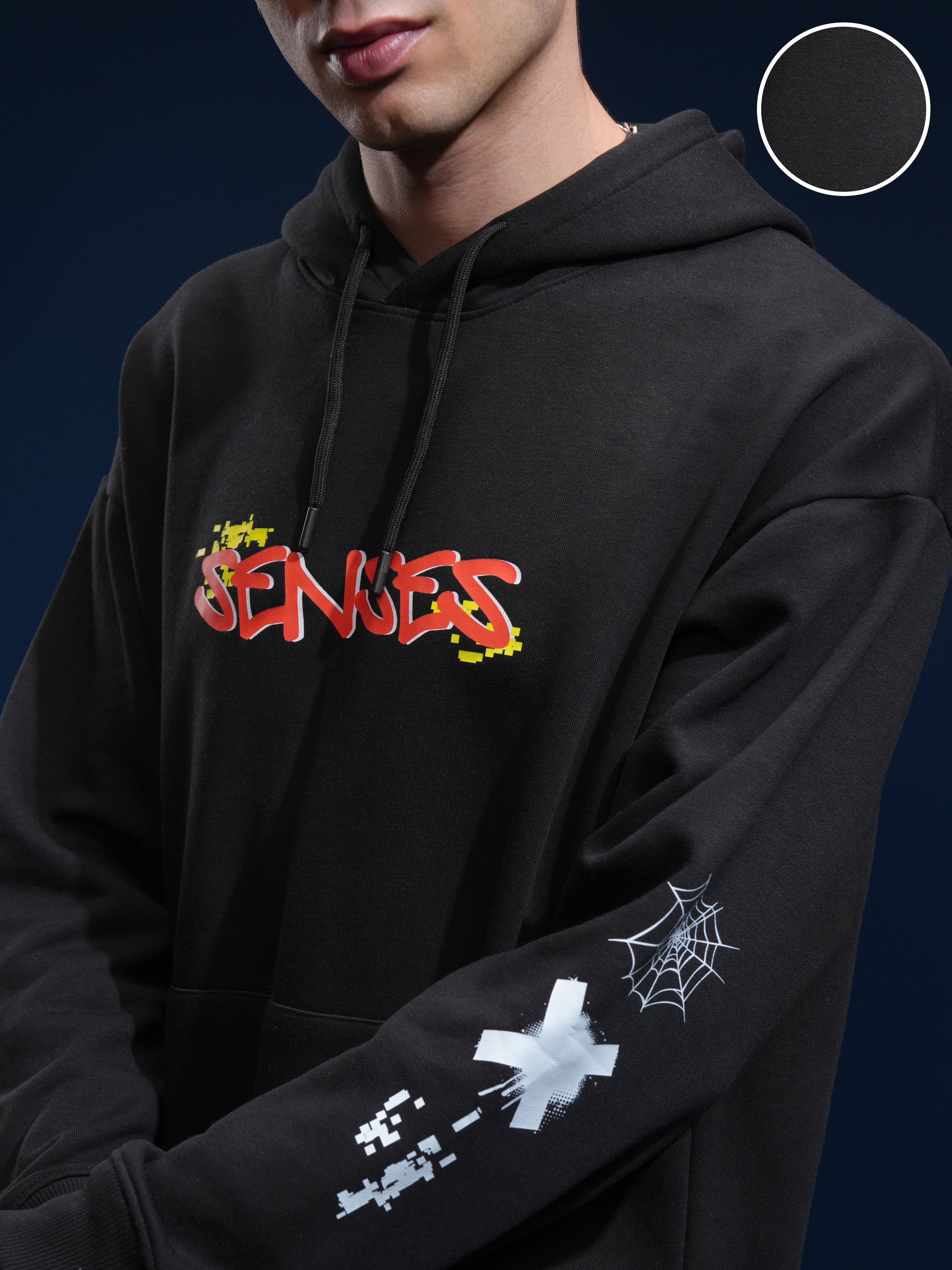 Marvel By Highlander Men Black Spider-Man Hooded Pullover Sweatshirt - Black - Image 5