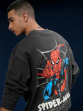 Marvel By Highlander Men Grey Spider-Man Round Neck Pullover Sweatshirt - Grey - Image 1