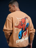 Marvel By Highlander Men Brown Spider-Man Round Neck Pullover Sweatshirt - Brown - Image 1