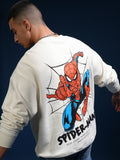 Marvel By Highlander Men White Spider-Man Round Neck Pullover Sweatshirt - White - Image 1