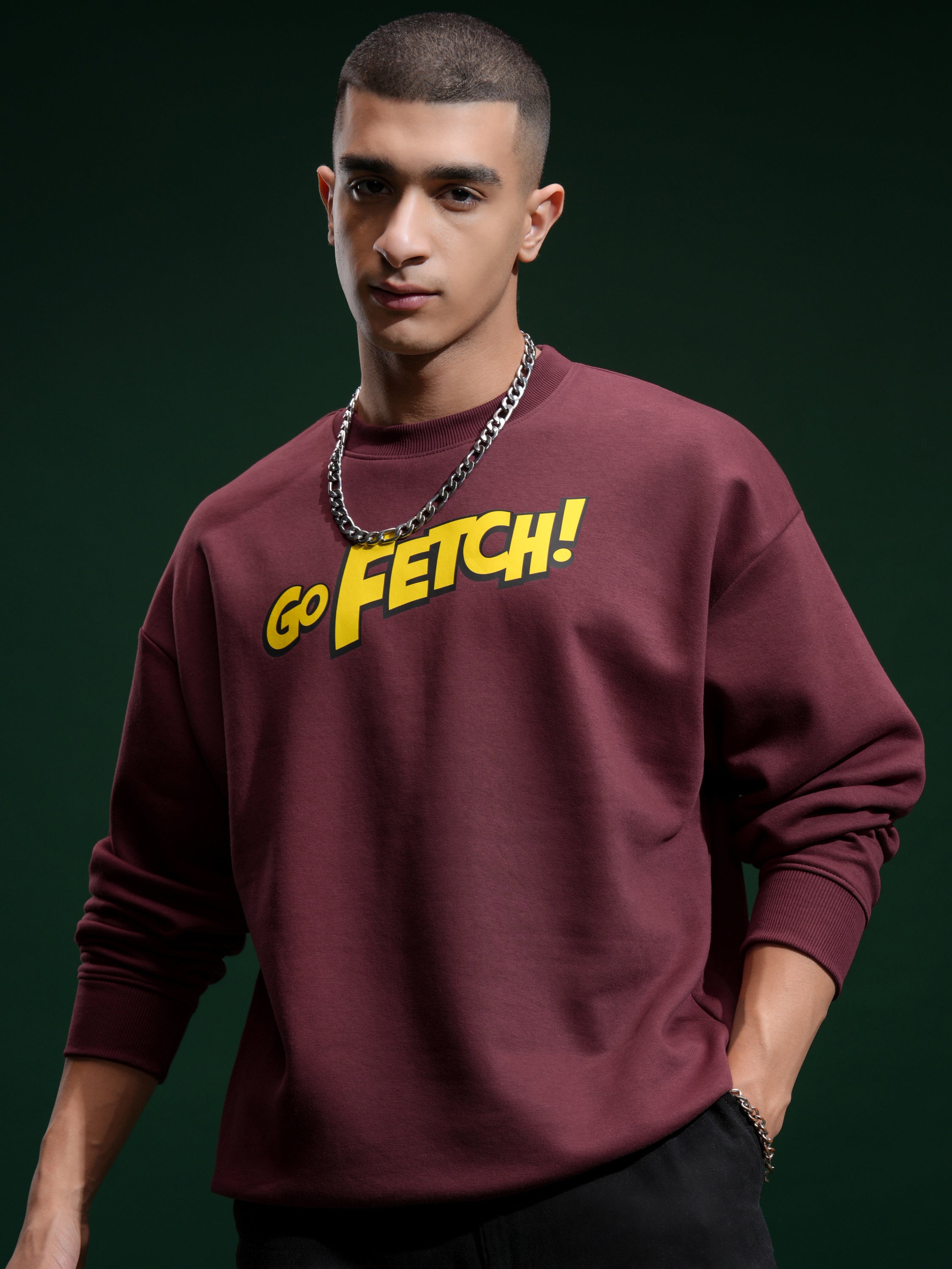 Marvel By Highlander Men Maroon Deadpool Round Neck Pullover Sweatshirt - Maroon - Image 3