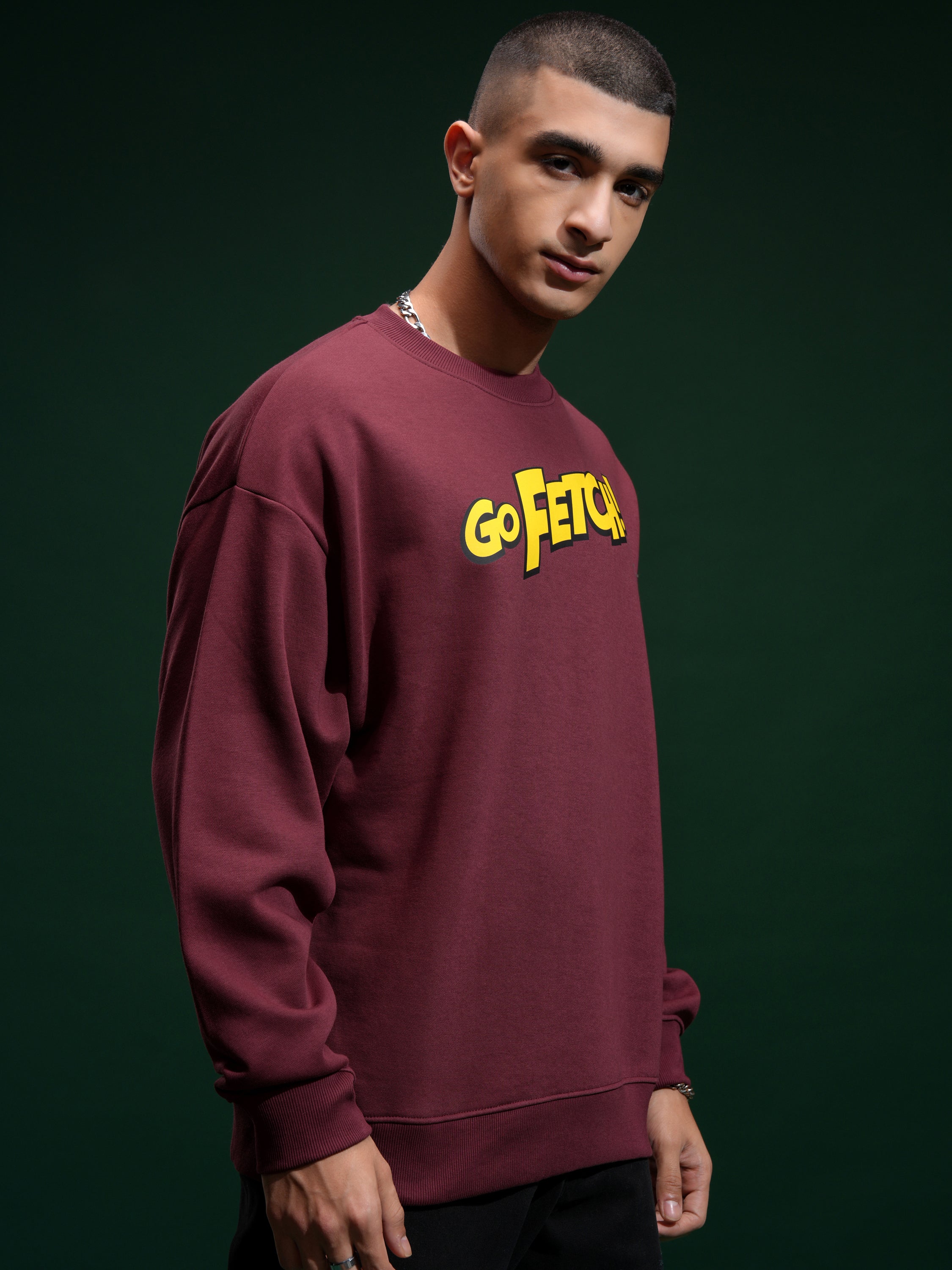 Marvel By Highlander Men Maroon Deadpool Round Neck Pullover Sweatshirt - Maroon - Image 6
