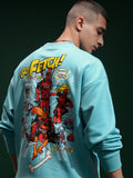 Marvel By Highlander Men Blue Deadpool Round Neck Pullover Sweatshirt - Blue - Image 1