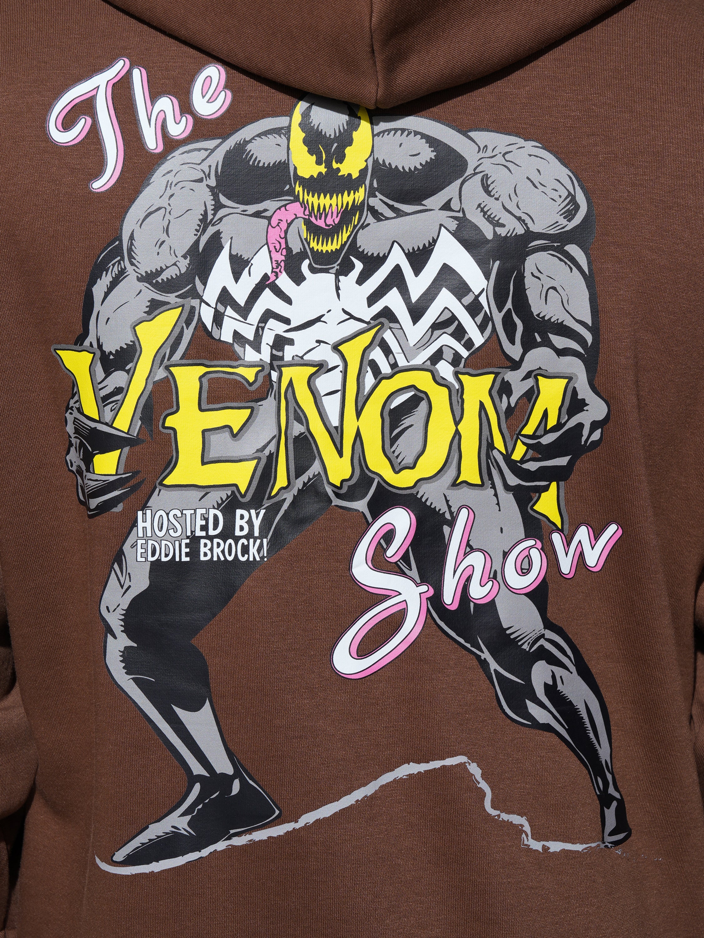 Marvel By Highlander Men Brown Venom Hooded Pullover Sweatshirt - Brown - Image 7
