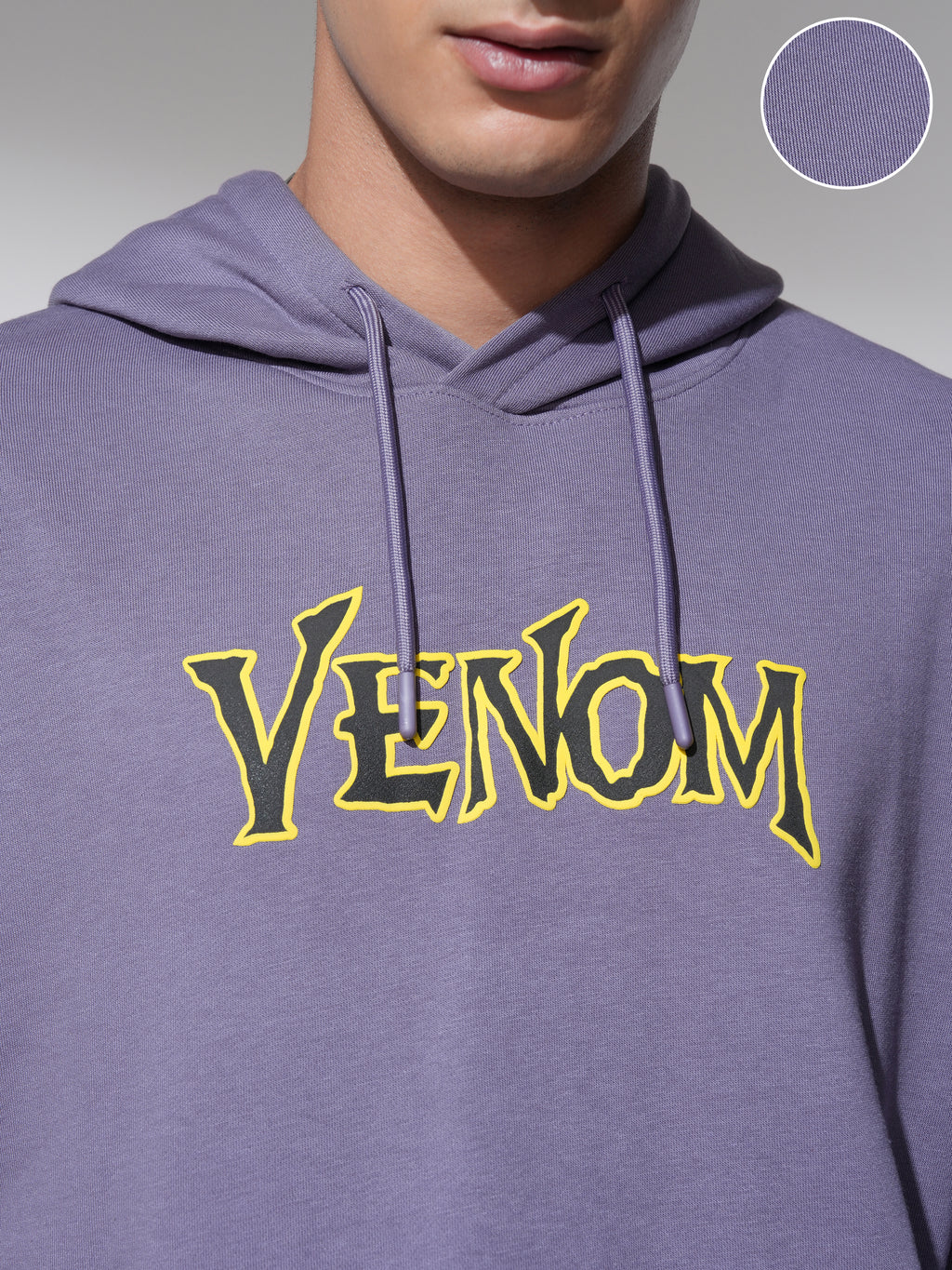 Marvel By Highlander Men Purple Venom Hooded Pullover Sweatshirt - Purple - Image 5