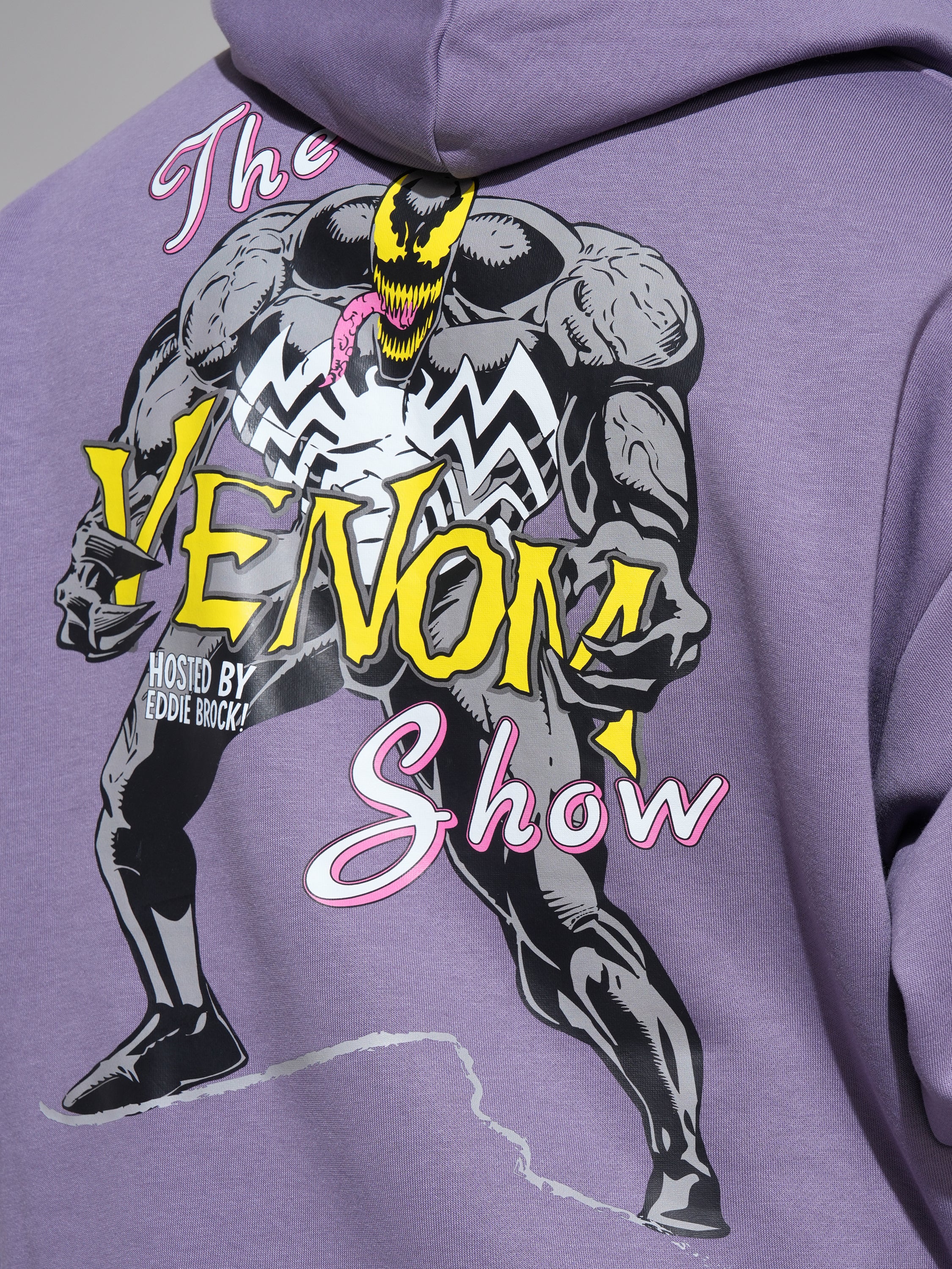 Marvel By Highlander Men Purple Venom Hooded Pullover Sweatshirt - Purple - Image 7