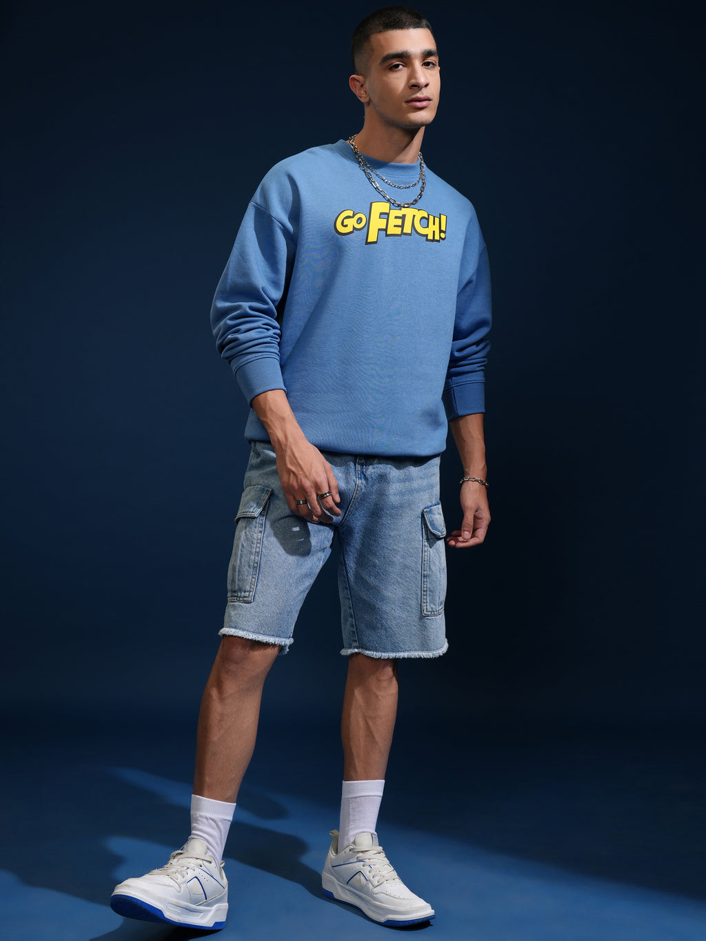 Marvel By Highlander Men Blue Deadpool Round Neck Pullover Sweatshirt - Blue - Image 2