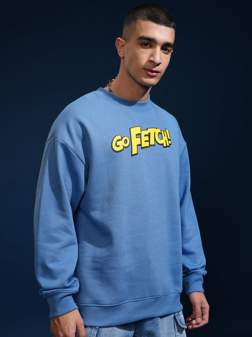 Marvel By Highlander Men Blue Deadpool Round Neck Pullover Sweatshirt - Blue - Image 6