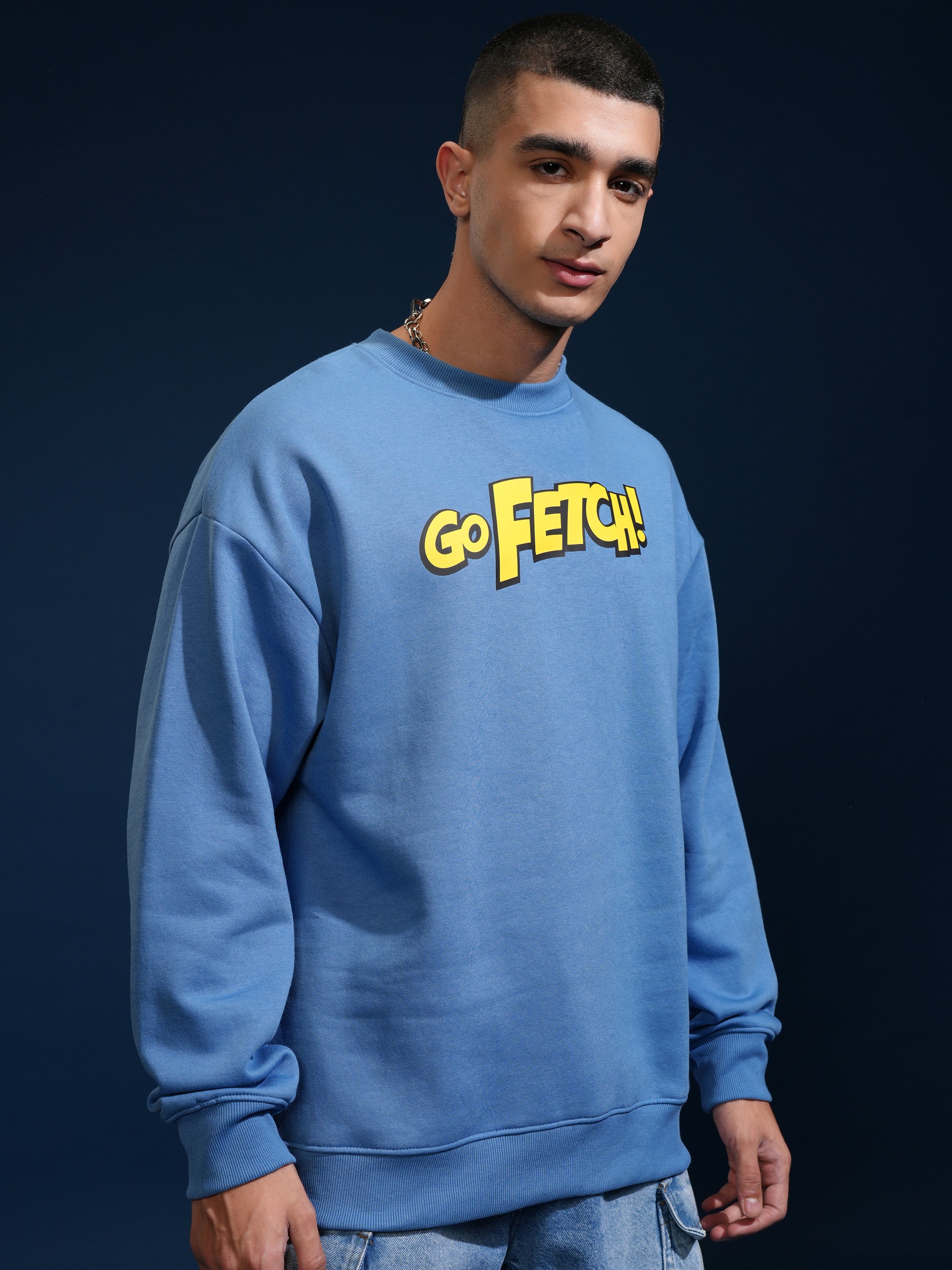 Marvel By Highlander Men Blue Deadpool Round Neck Pullover Sweatshirt - Blue - Image 6