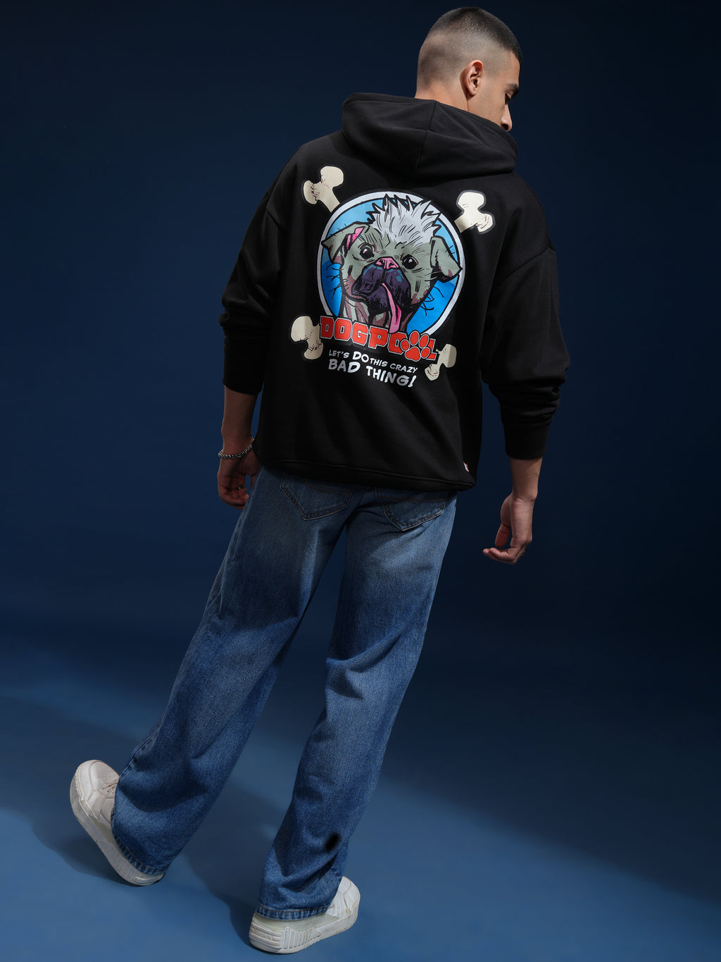 Marvel By Highlander Men Black Dogpool Hooded Pullover Sweatshirt - Black - Image 2