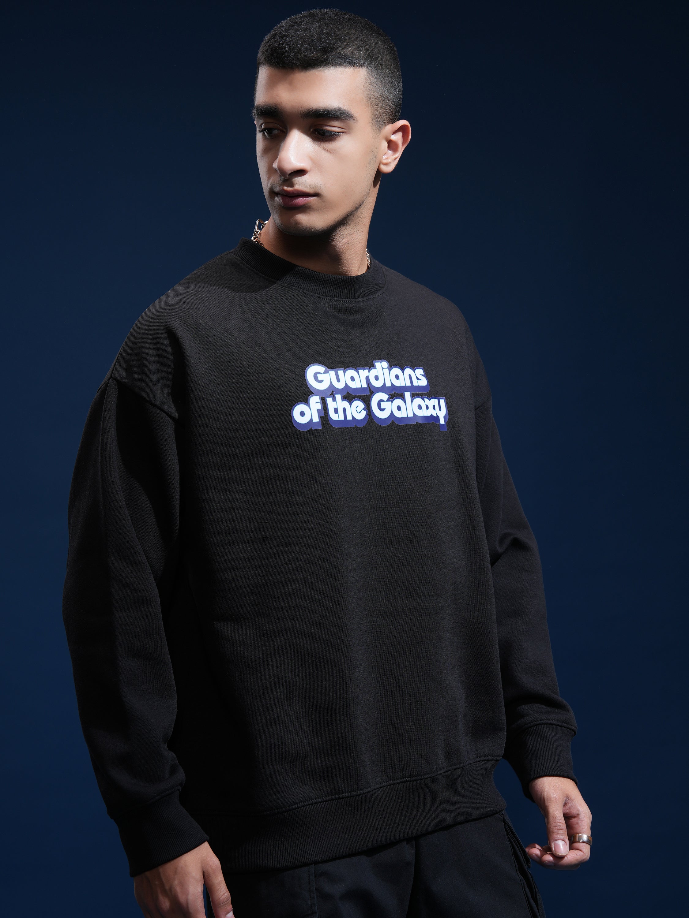 Marvel By Highlander Men Black Guardians Of The Galaxy Round Neck Pullover Sweatshirt - Black - Image 6