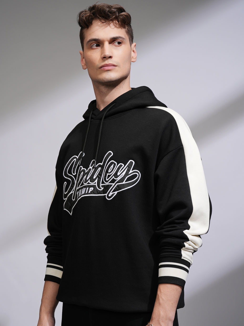 Marvel By Highlander Men Black Spider-Man Hooded Pullover Sweatshirt - Black - Image 4