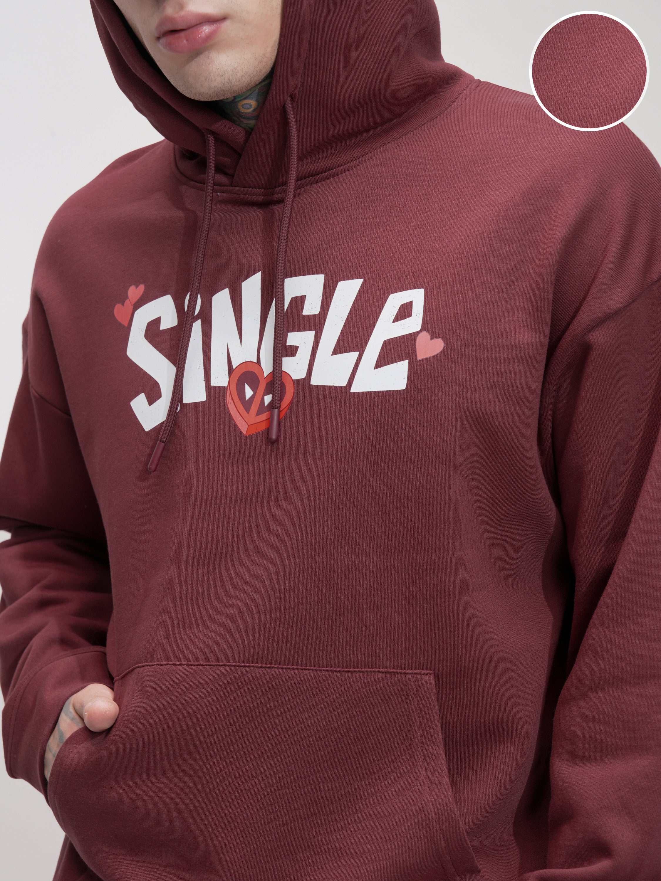 Marvel By Highlander Men Maroon Deadpool Hooded Pullover Sweatshirt - Maroon - Image 5