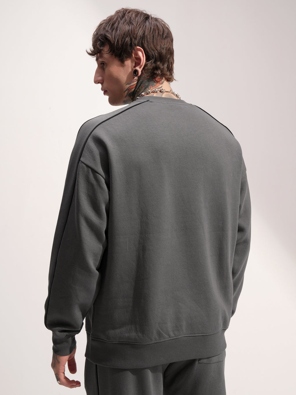 Marvel By Highlander Men Grey Black Panther Round Neck Pullover Sweatshirt - Grey - Image 3