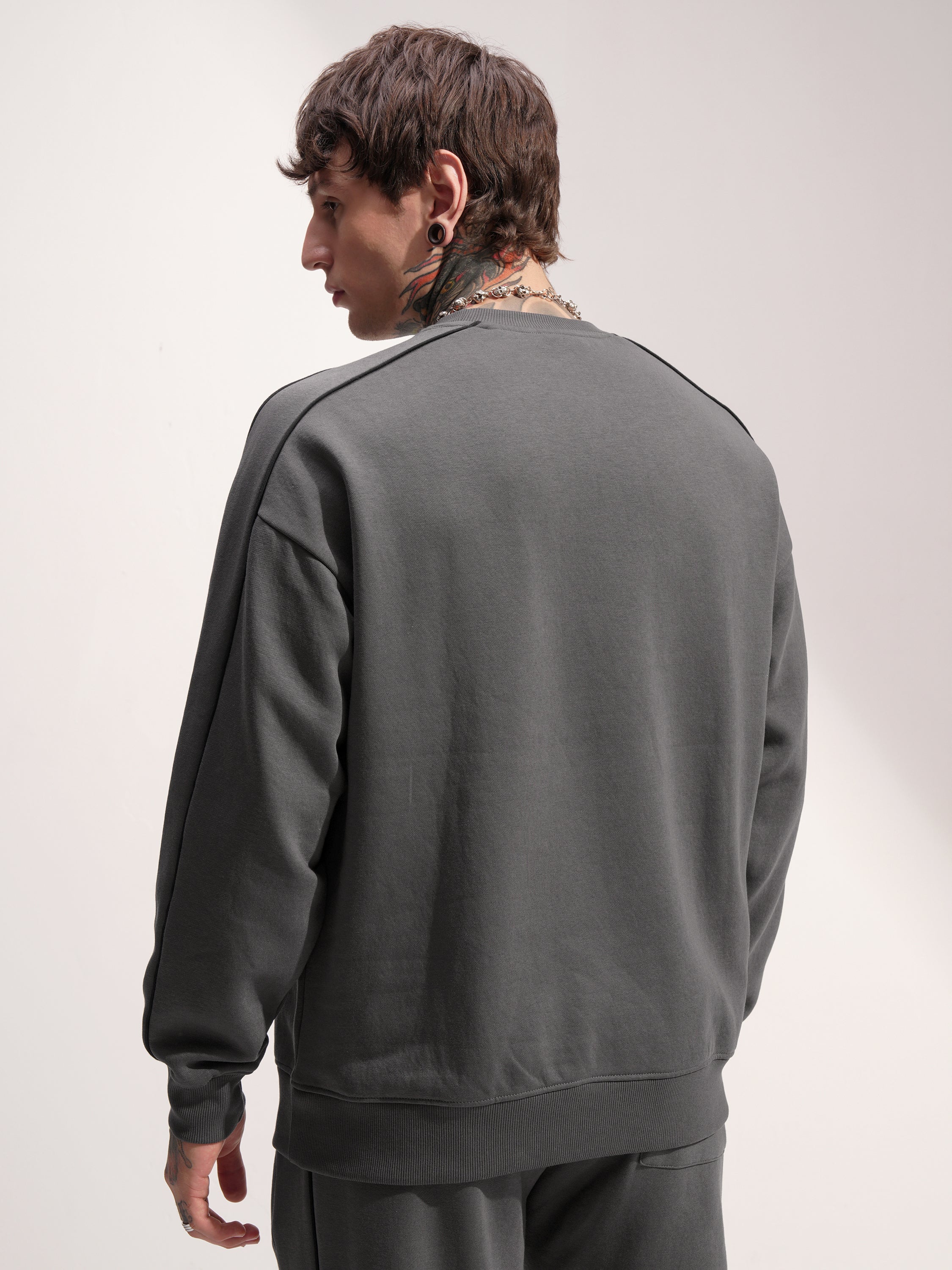 Marvel By Highlander Men Grey Black Panther Round Neck Pullover Sweatshirt - Grey - Image 3