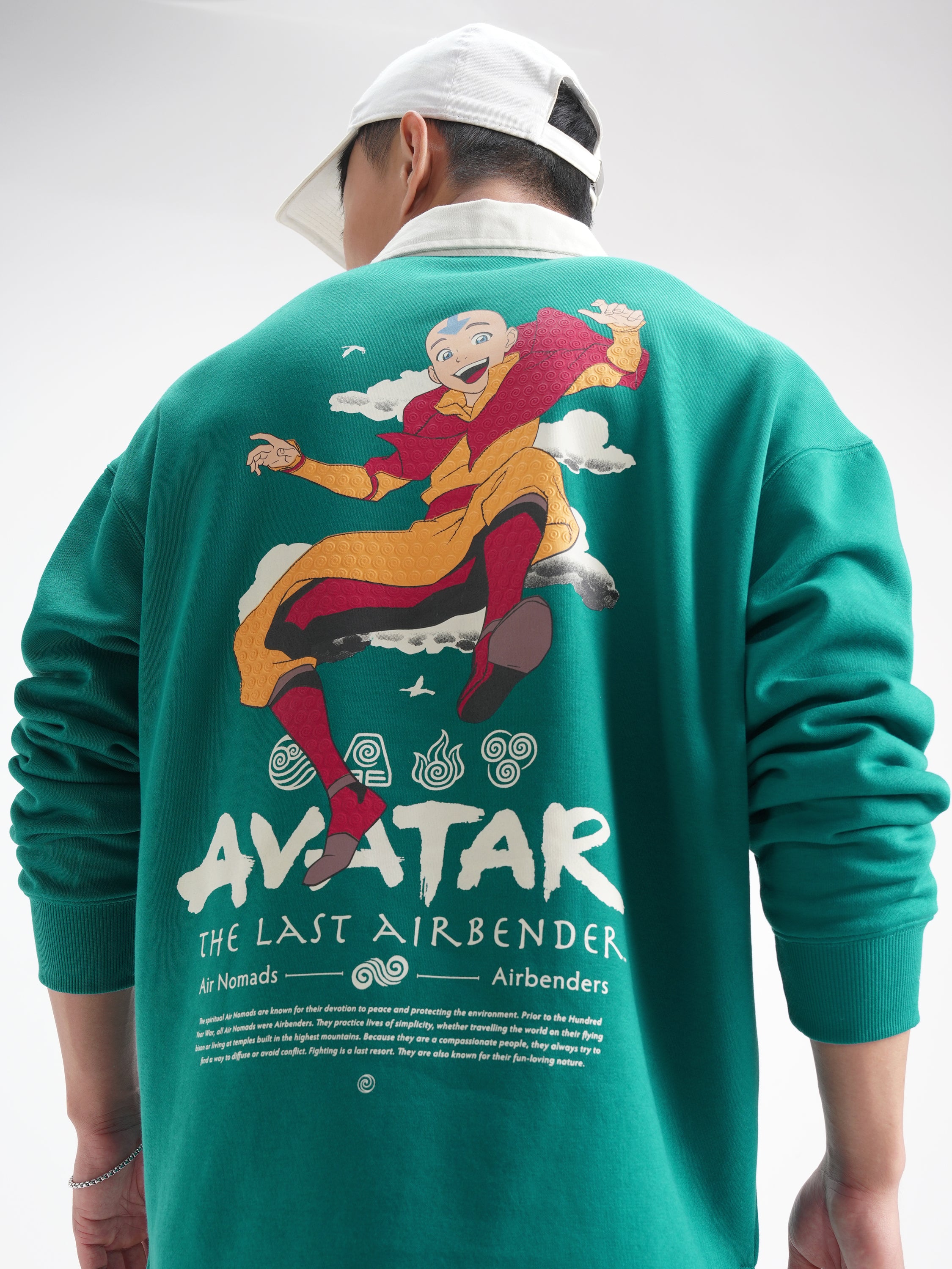 Highlander Men Green Avatar Shirt Collar Pullover Sweatshirt - Green - Image 1