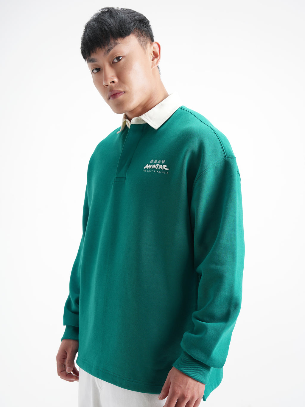 Highlander Men Green Avatar Shirt Collar Pullover Sweatshirt - Green - Image 4
