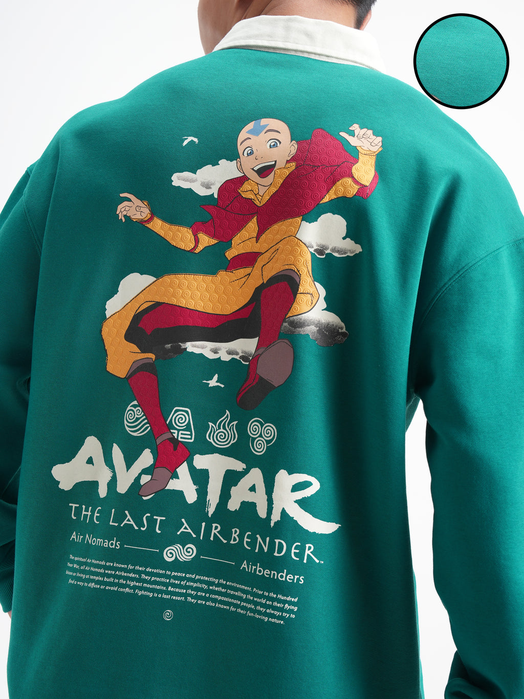 Highlander Men Green Avatar Shirt Collar Pullover Sweatshirt - Green - Image 5