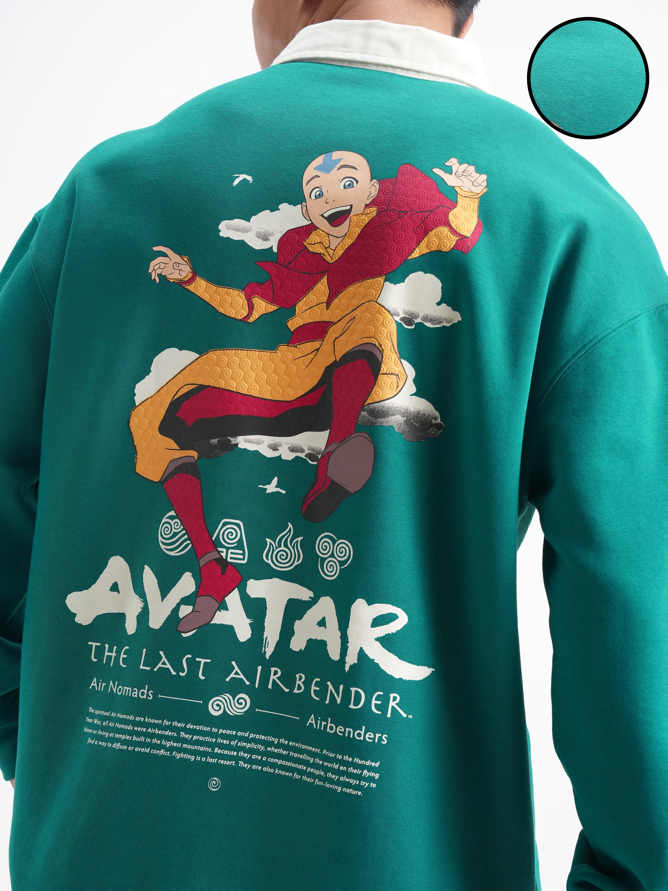 Highlander Men Green Avatar Shirt Collar Pullover Sweatshirt - Green - Image 5