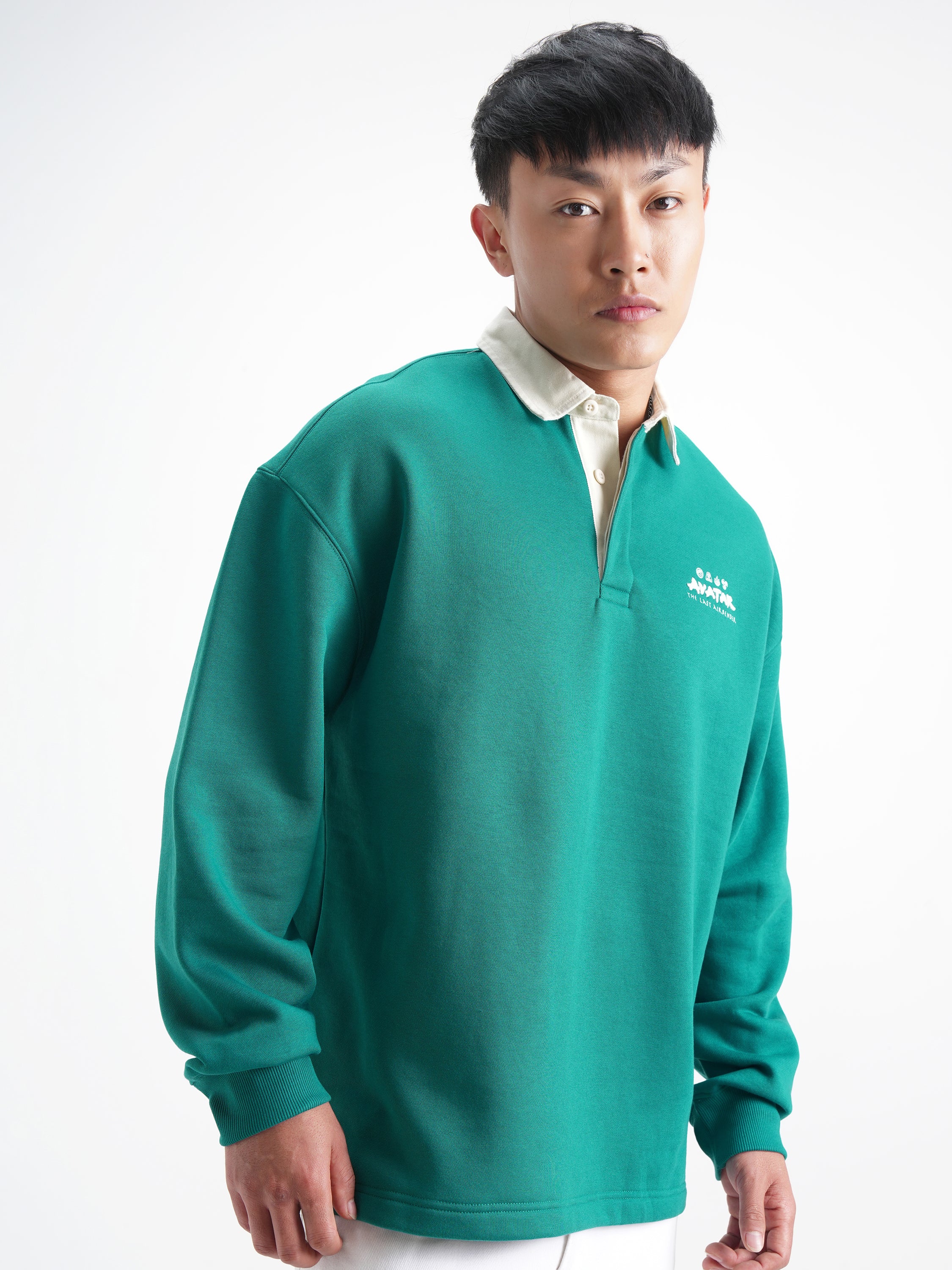Highlander Men Green Avatar Shirt Collar Pullover Sweatshirt - Green - Image 6
