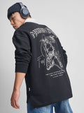 Marvel By Highlander Men Black Deadpool Shirt Collar Pullover Sweatshirt - Black - Image 1