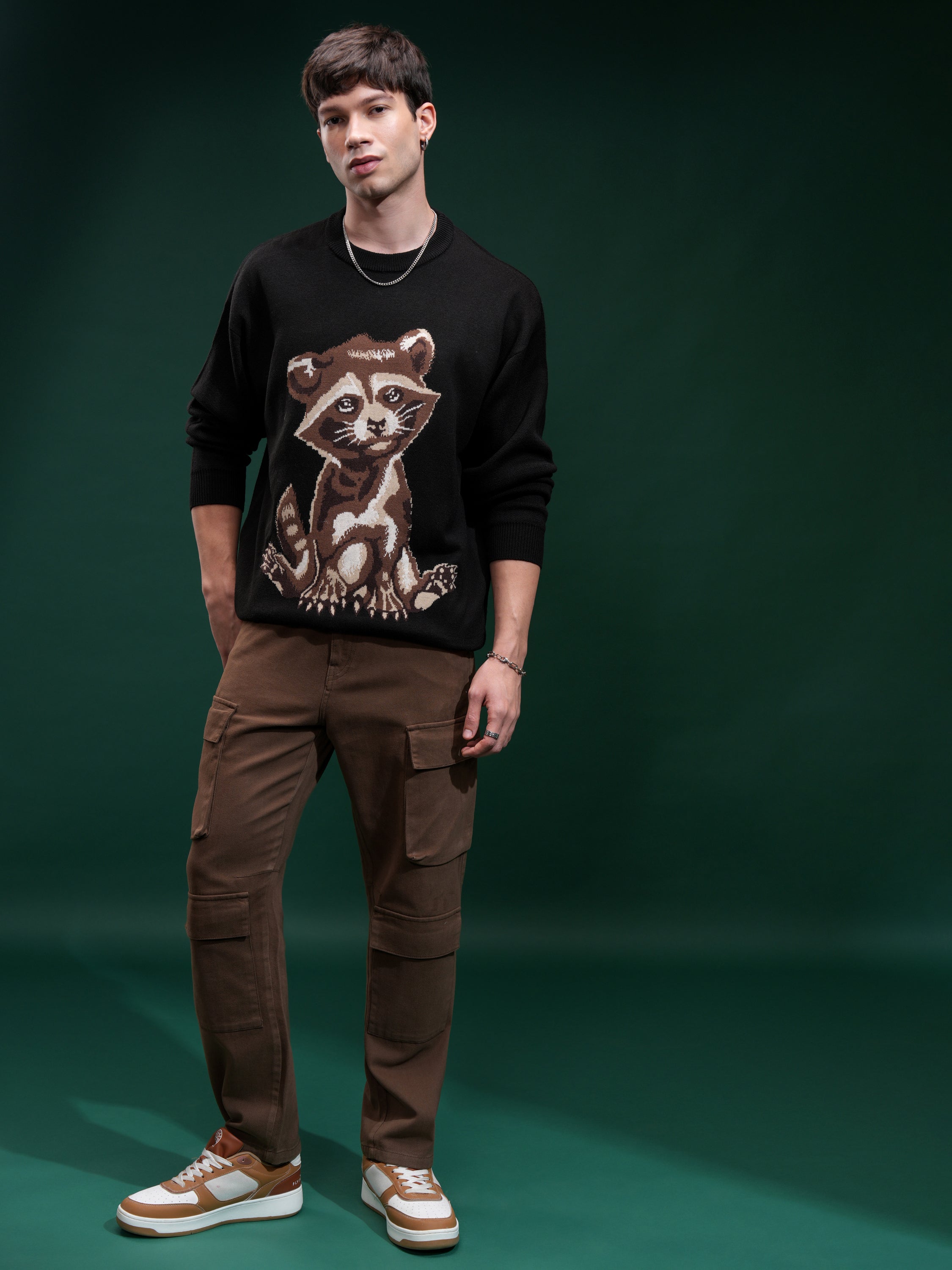 Marvel By Highlander Men Black Rocket Round Neck Pullover Sweater - Black - Image 2