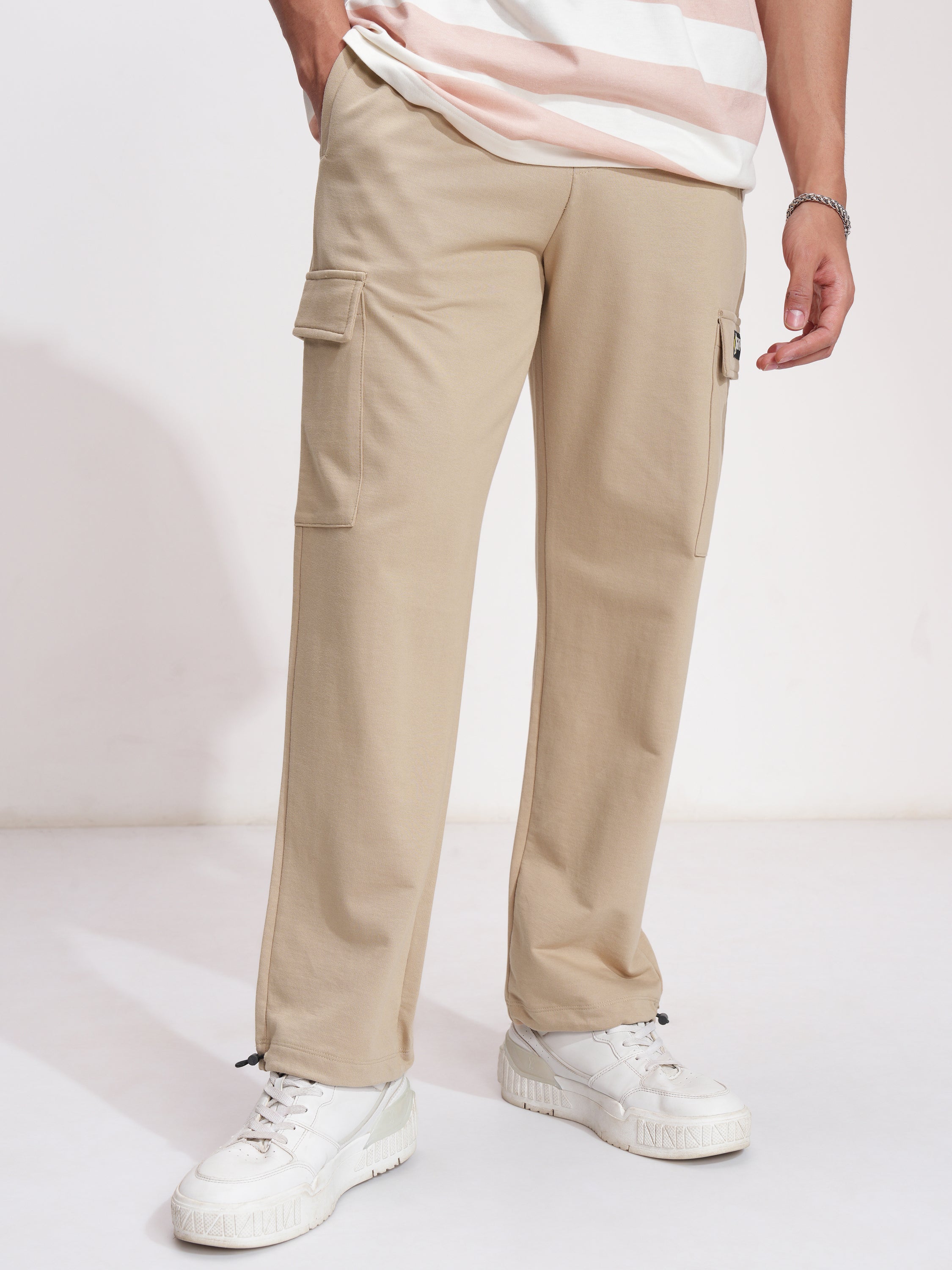 Marvel By Highlander Men Nude Mighty Thor Straight Fit Solid Cargos - Nude - Image 4