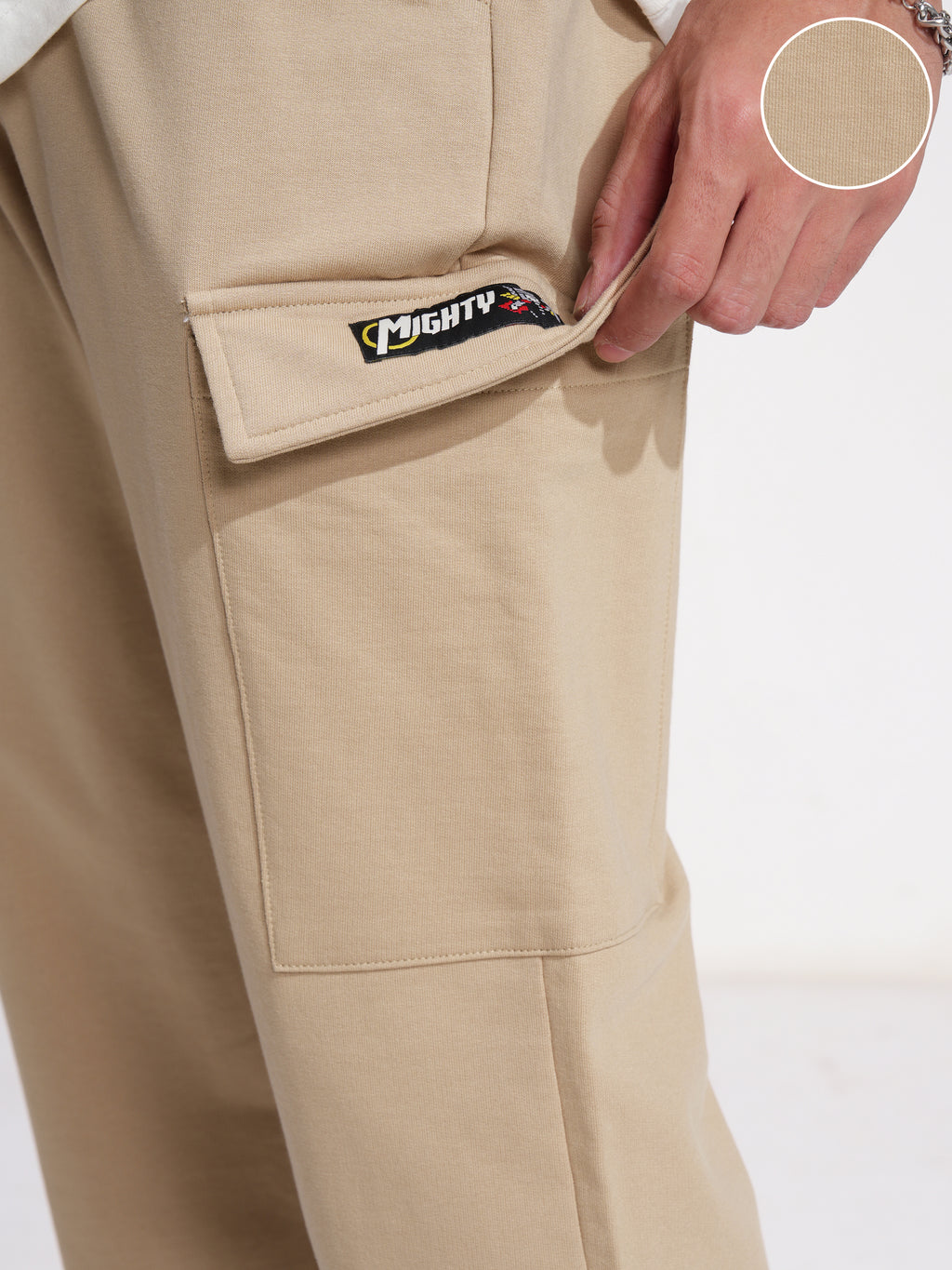 Marvel By Highlander Men Nude Mighty Thor Straight Fit Solid Cargos - Nude - Image 5