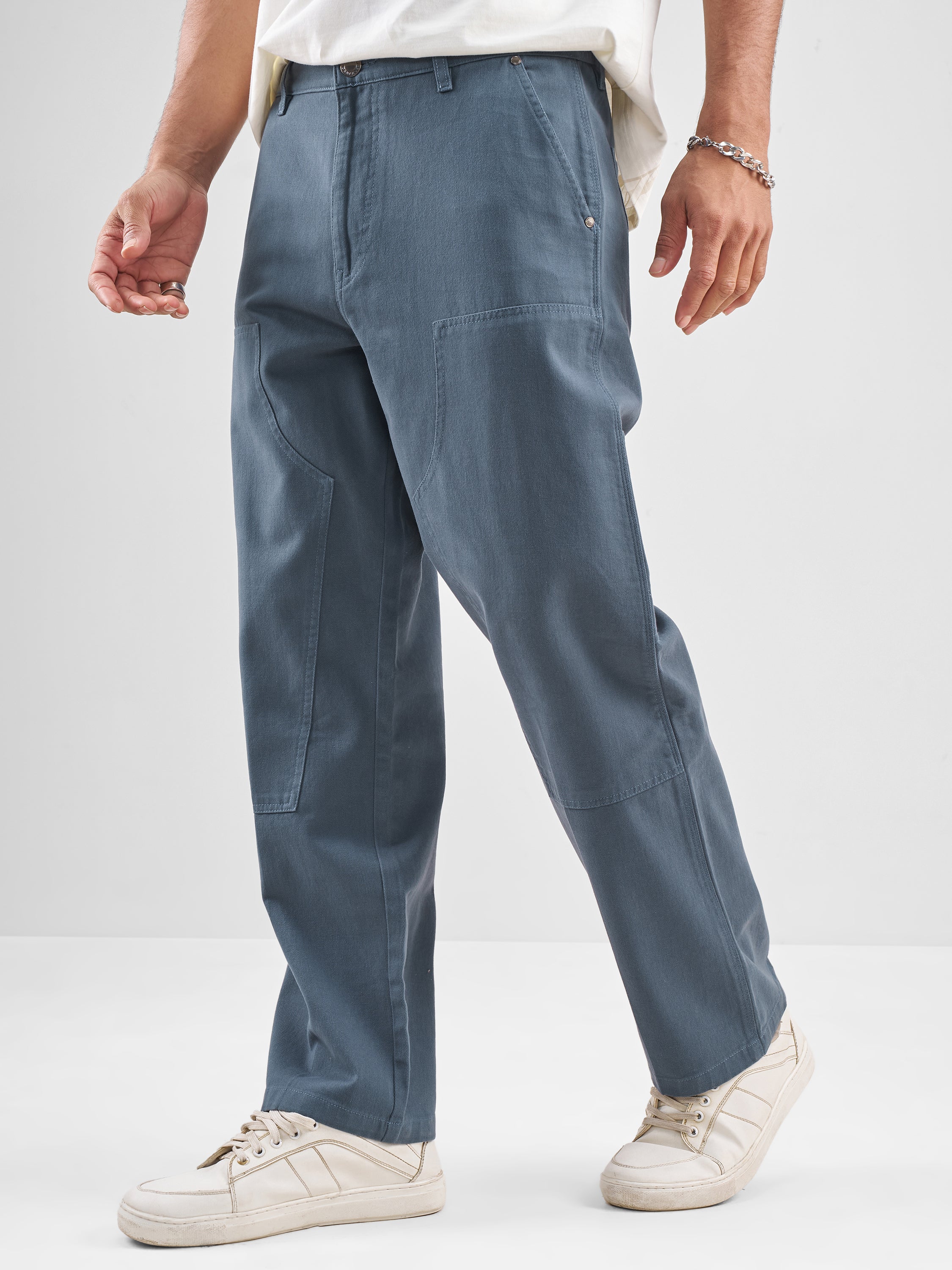 Marvel By Highlander Men Blue Avengers Straight Fit Solid Regular Trouser - Blue - Image 4