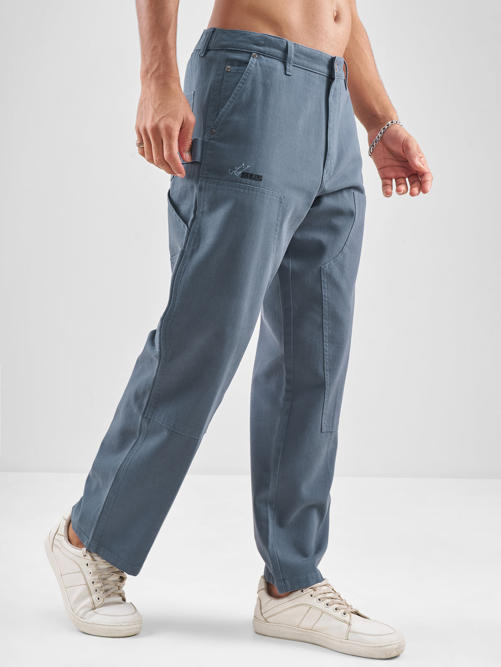 Marvel By Highlander Men Blue Avengers Straight Fit Solid Regular Trouser - Blue - Image 6