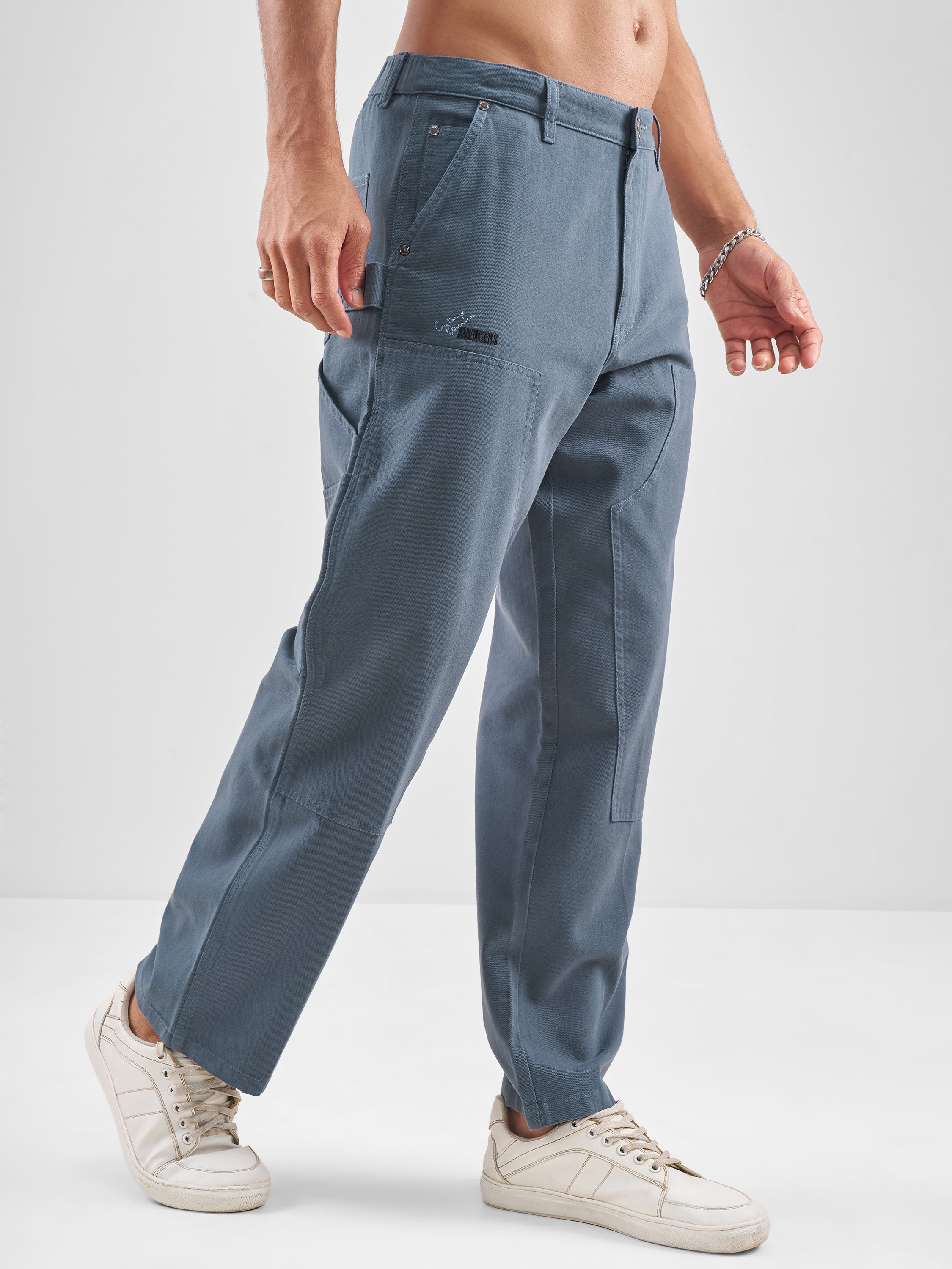 Marvel By Highlander Men Blue Avengers Straight Fit Solid Regular Trouser - Blue - Image 6