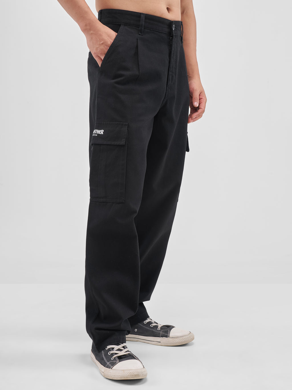 Marvel By Highlander Men Black Black Panther Loose Fit Solid Cargos - Black - Image 6