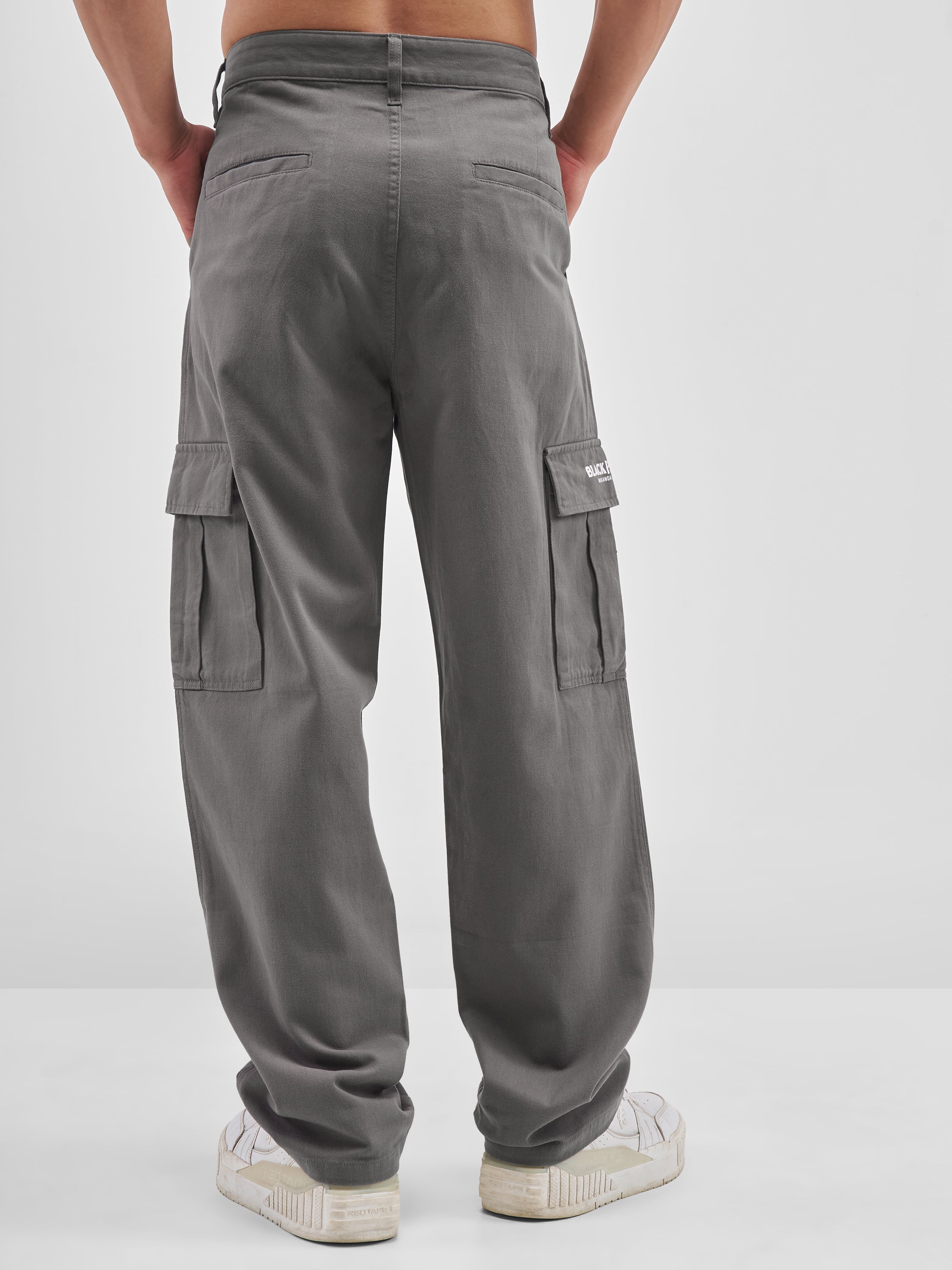 Marvel By Highlander Men Grey Black Panther Loose Fit Solid Cargos - Grey - Image 3