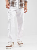 Marvel By Highlander Men White Iron Man Straight Fit Solid Cargos - White - Image 1