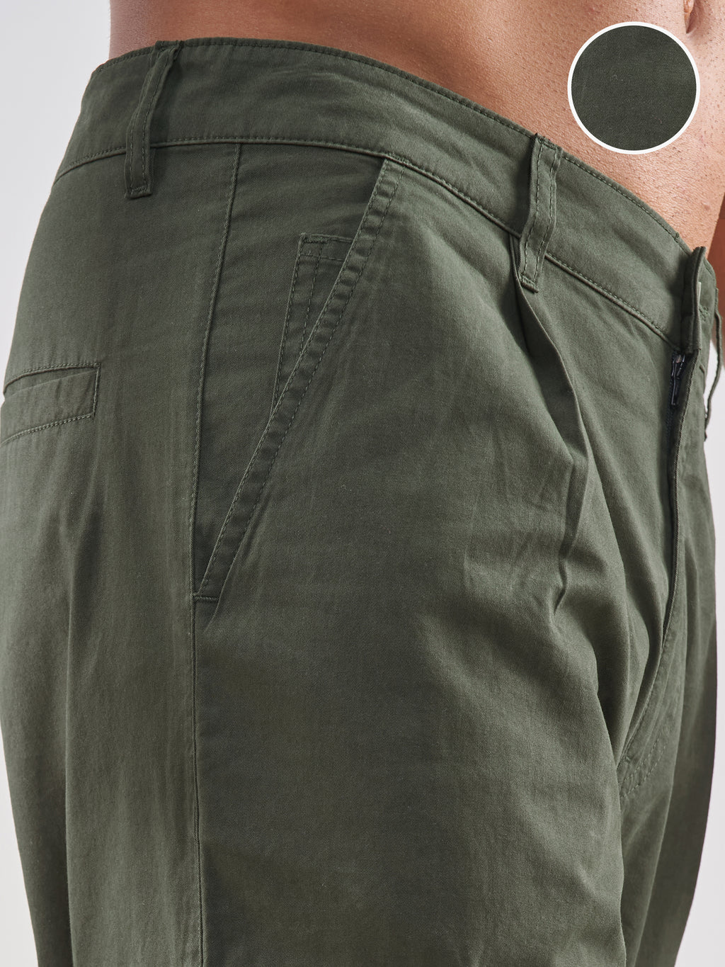 Marvel By Highlander Men Olive Iron Man Straight Fit Solid Cargos - Olive - Image 5