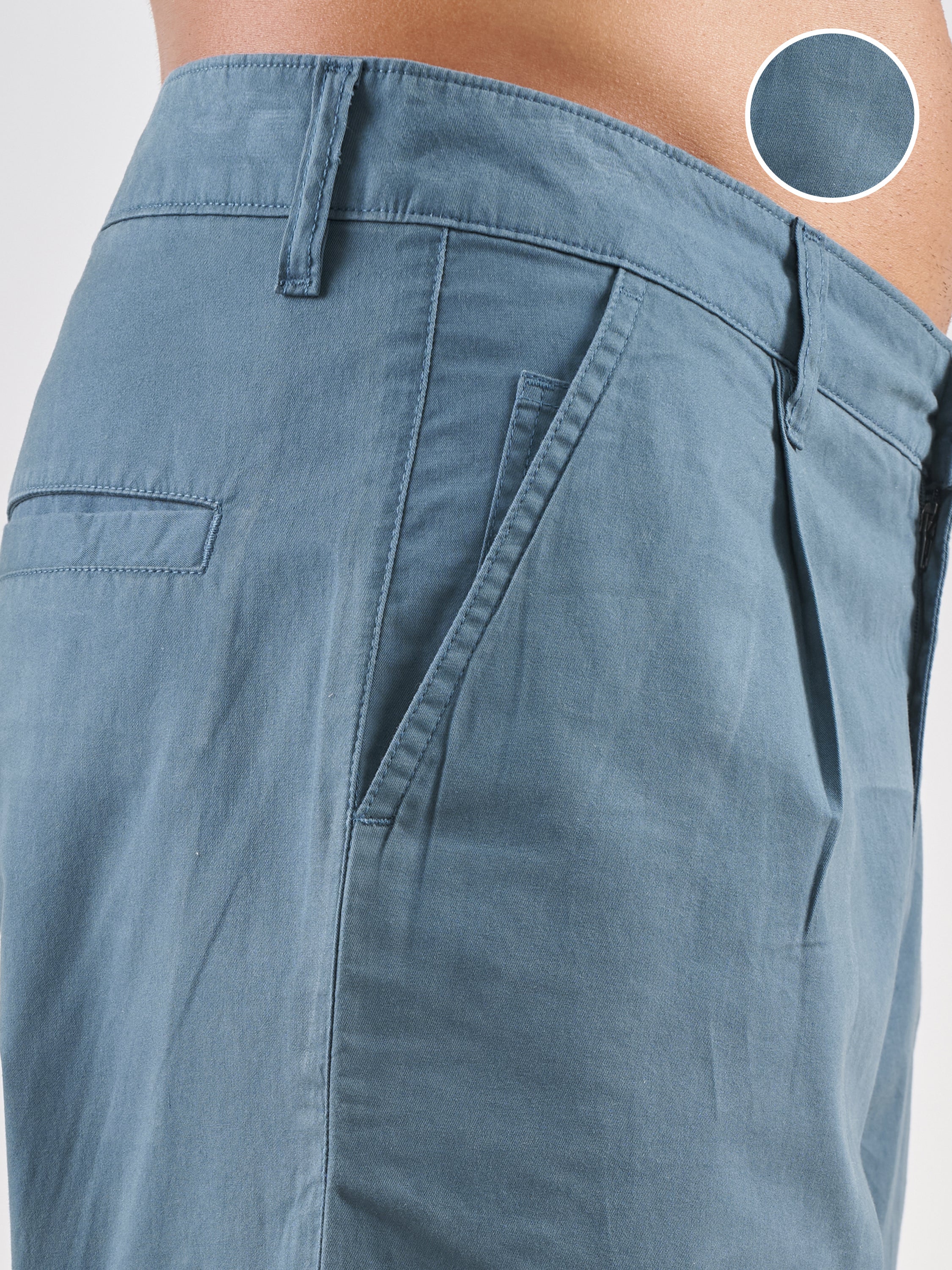 Marvel By Highlander Men Blue Iron Man Straight Fit Solid Cargos - Blue - Image 5