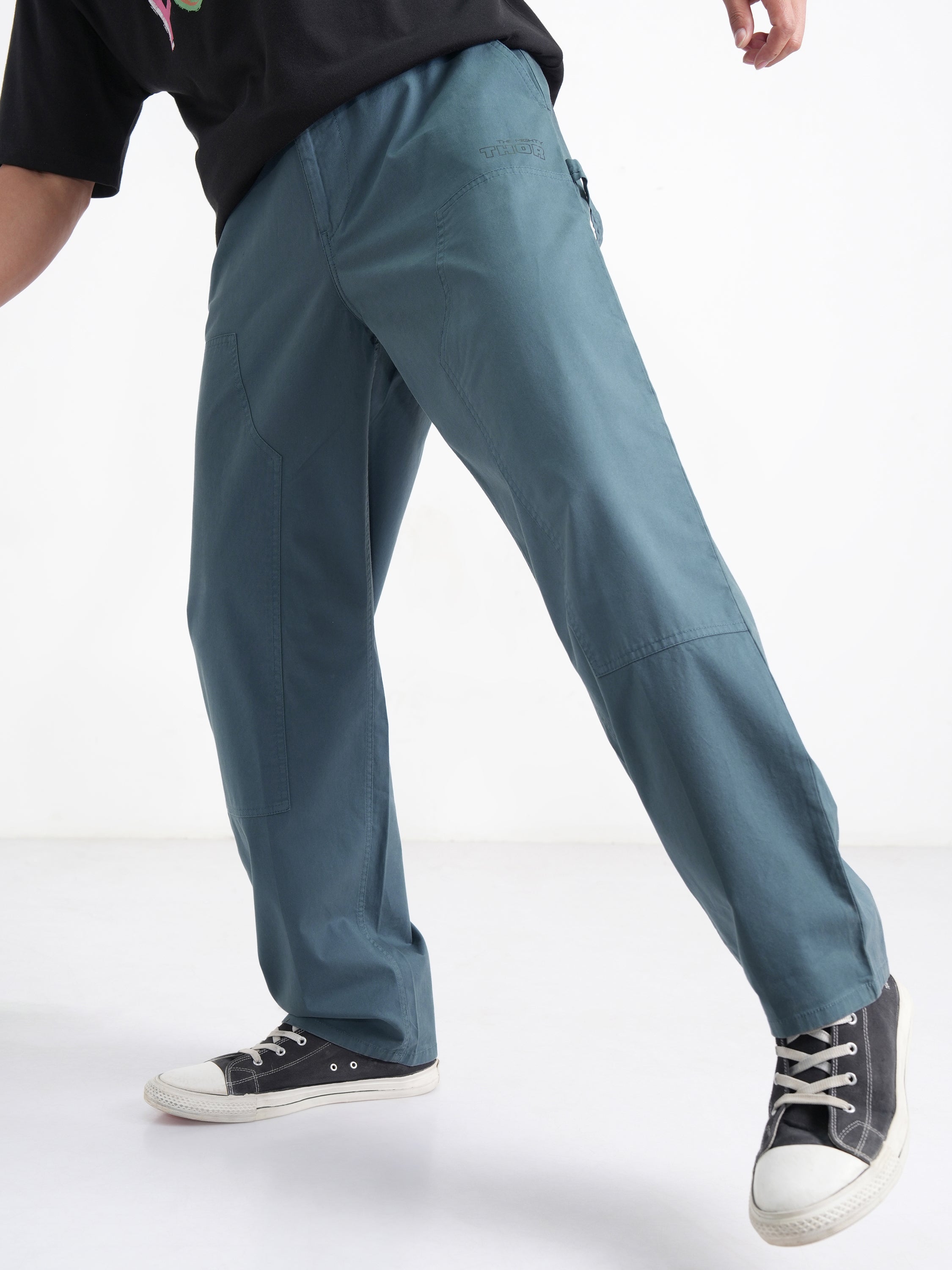 Marvel By Highlander Men Blue Thor Loose Fit Solid Regular Trouser - Blue - Image 4