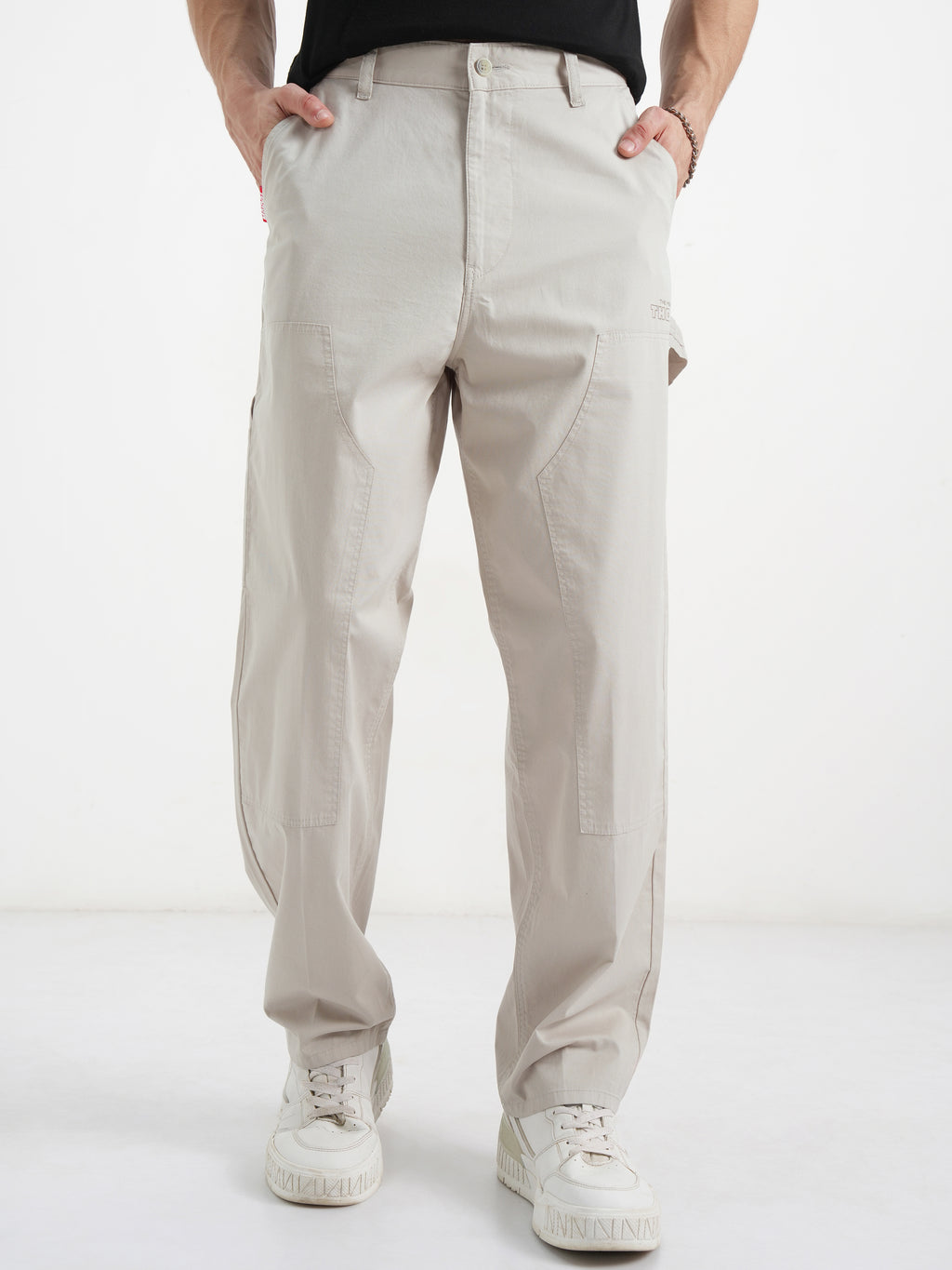 Marvel By Highlander Men Beige Thor Loose Fit Solid Regular Trouser - Beige - Image 1