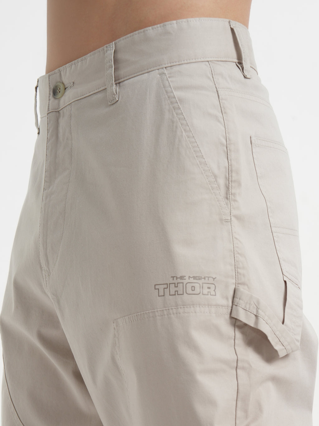 Marvel By Highlander Men Beige Thor Loose Fit Solid Regular Trouser - Beige - Image 7