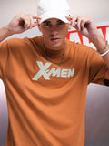 Marvel By Highlander Men Rust X-Men Printed Round Neck Oversized Fit T-Shirt - Rust - Image 1