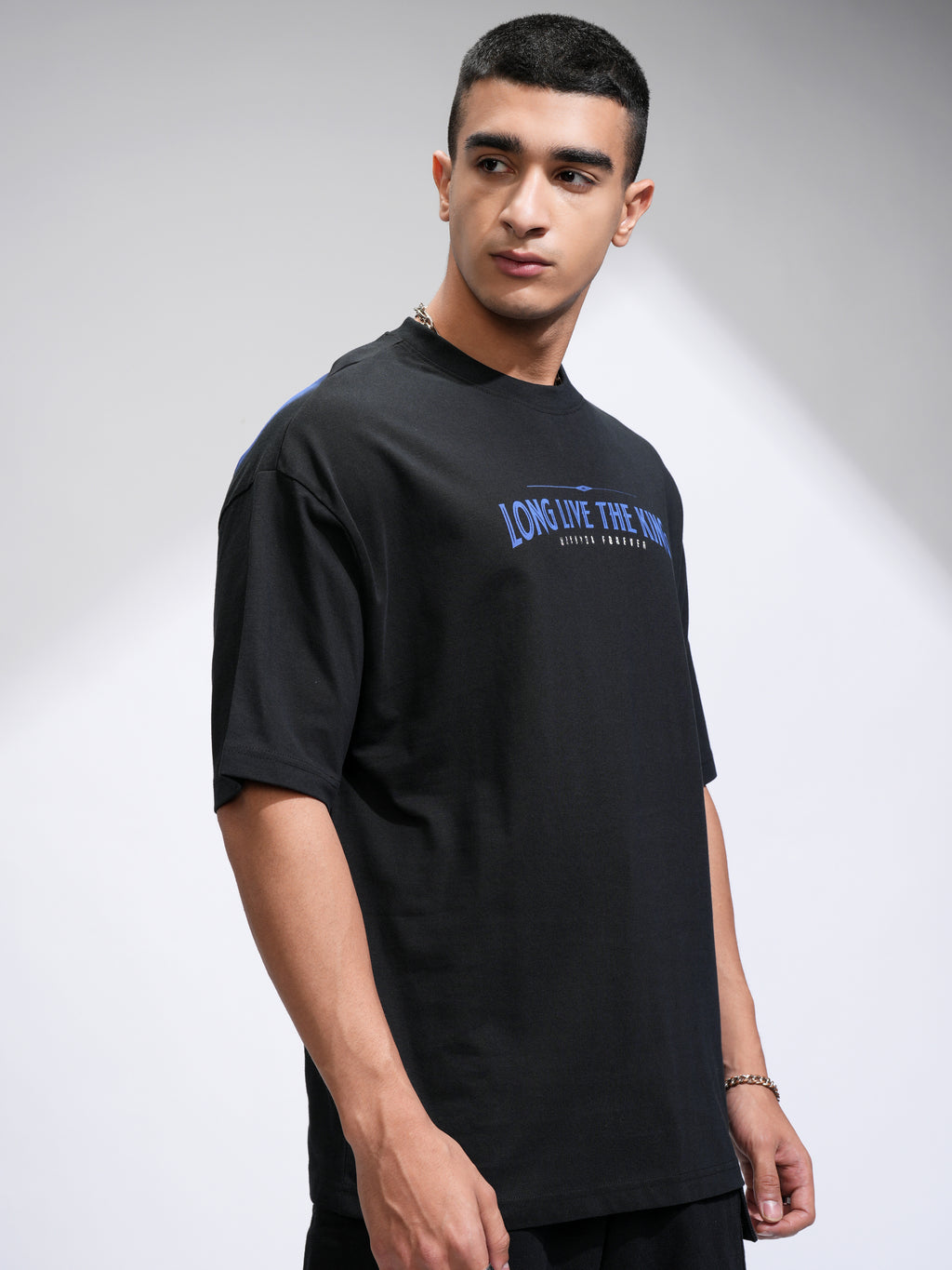 Marvel By Highlander Men Black Black Panther Printed Round Neck Oversized Fit T-Shirt - Black - Image 6