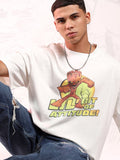 Marvel By Highlander Men White Groot Printed Round Neck Oversized Fit T-Shirt - White - Image 1