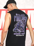 Marvel By Highlander Men Black Black Panther Printed Round Neck T-Shirt - Black - Image 1