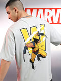 Marvel By Highlander Men Grey X-Men Printed Round Neck Oversized Fit T-Shirt - Grey - Image 1
