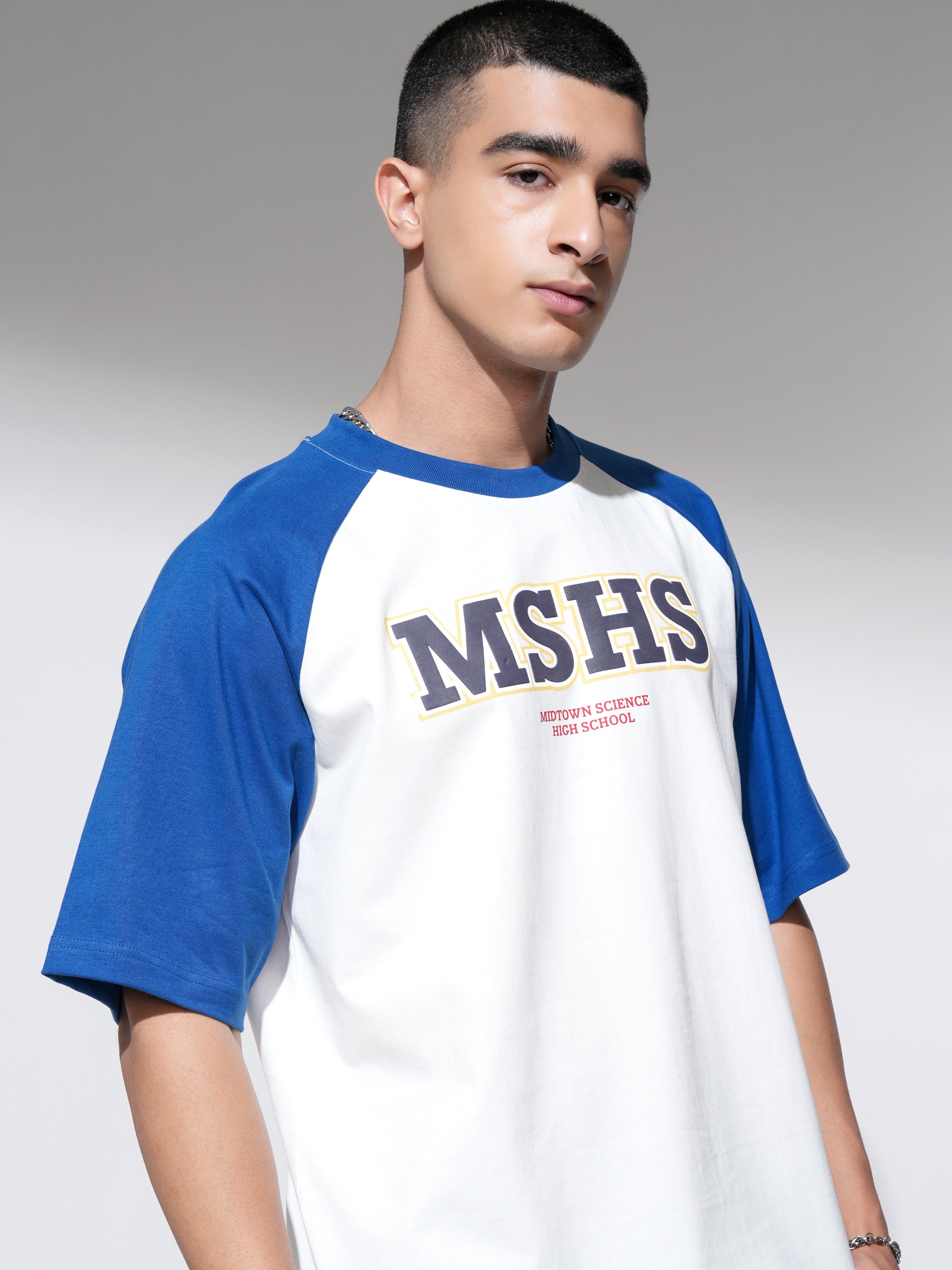 Marvel By Highlander Men Off White Spider-Man Printed Round Neck Oversized Fit T-Shirt - Off White - Image 1