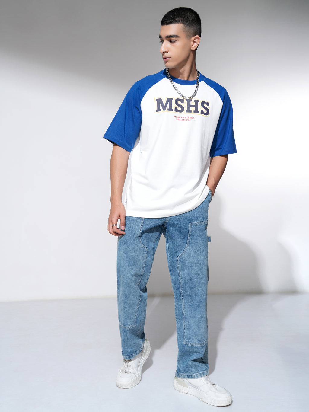 Marvel By Highlander Men Off White Spider-Man Printed Round Neck Oversized Fit T-Shirt - Off White - Image 2