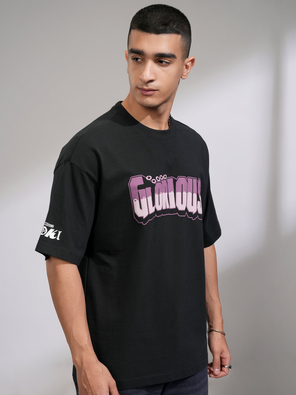 Marvel By Highlander Men Black Loki Printed Round Neck Oversized Fit T-Shirt - Black - Image 6