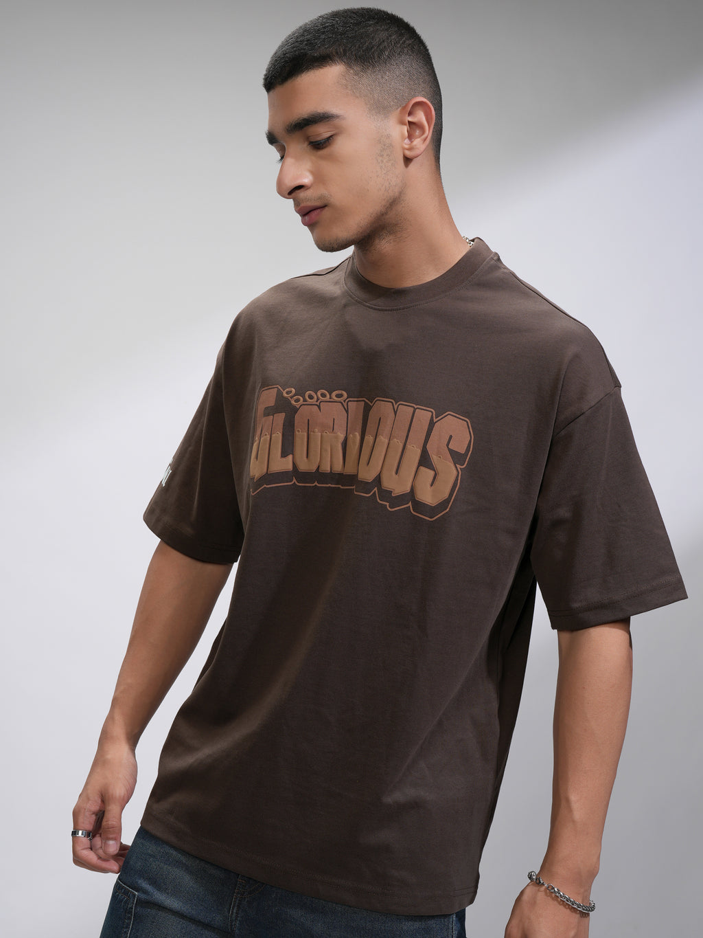Marvel By Highlander Men Brown Loki Printed Round Neck Oversized Fit T-Shirt - Brown - Image 4
